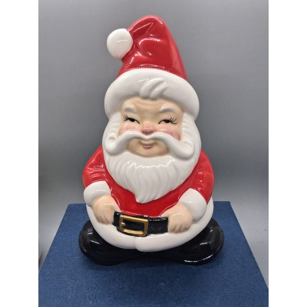 Vintage Ceramic Lefton Santa Claus Christmas Napkin Letter Holder Decor 06602